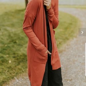 ROOLEE LONG CARDIGAN salmon,  size Large